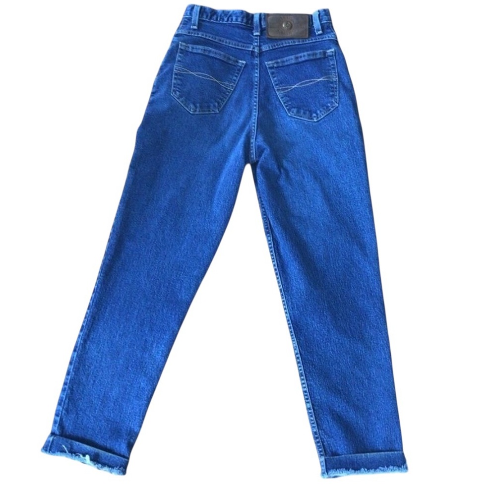 SIMON Chang jeans Vintage style high rise 8 stretchy strong cotton blue denim